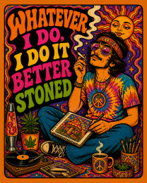 Whatever I Do Psychedelic Man - Marijuana Poster