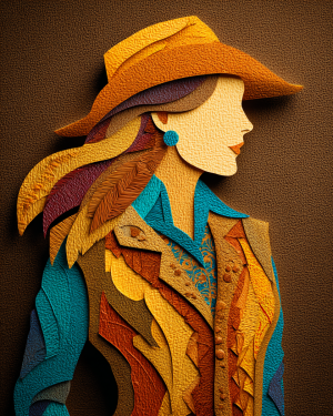 Wholesale Cowgirl Art Print - Wood Relief Style - Rustic Western Wall Art.png
