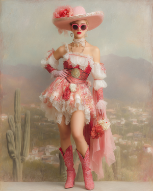 Wholesale Cowgirl Pink Hattie Art Print Pack - Retail Ready Matted Prints Western Decor.png