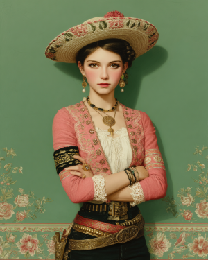 Wholesale Frontier Cowgirl Ruby Souvenir Art Print - Retail Ready Matted Western Wall Art.png
