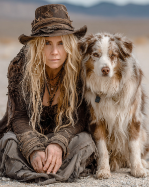 Wholesale High Desert Cowgirl Jane with Austin Print - Retail Ready Matted Western Wall Art.png