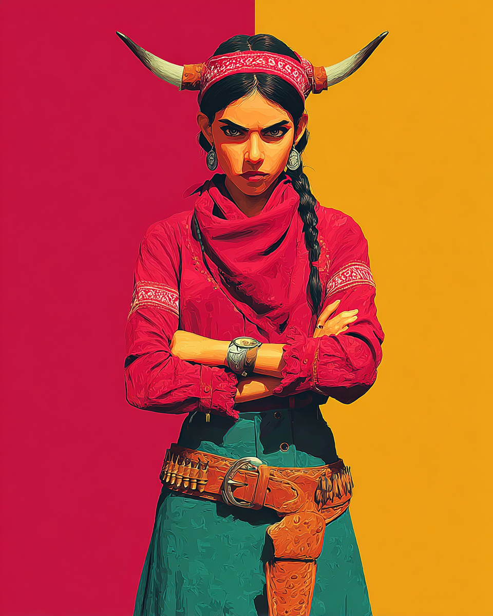 Wholesale Horny Cowgirl Montana Print - Retail Ready Matted Western Wall Art.png