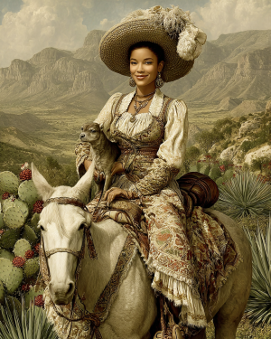 Wholesale Horseback Cowgirl Reba and Poco Print - Matted Western Wall Art for Ranch Decor.png