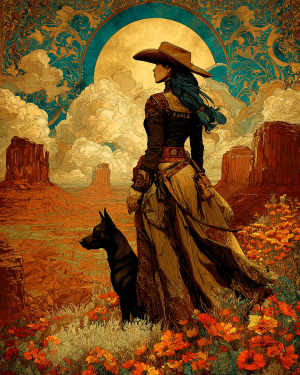 Wholesale Retail Ready Modern Cowgirl Jolene with Sage Matted Art Print - Western Boutique Wall Decor.png