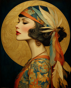 Wholesale Retail Ready Nouveau Cowgirl Willow Matted Art Print - Western Boutique Wall Decor.png