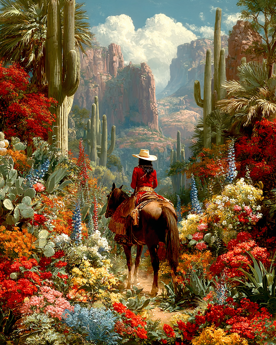 Wholesale Travel Souvenir Cowgirl Print - Retail Ready Matted Western Art.png