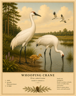 Whooping Crane - Vintage Wildlife Art - Antique Nature Illustration