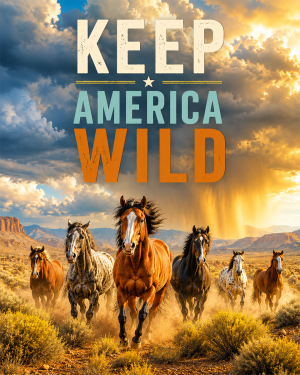 Wild Horses - Keep America Wild Art Print - Americana Nature Artwork