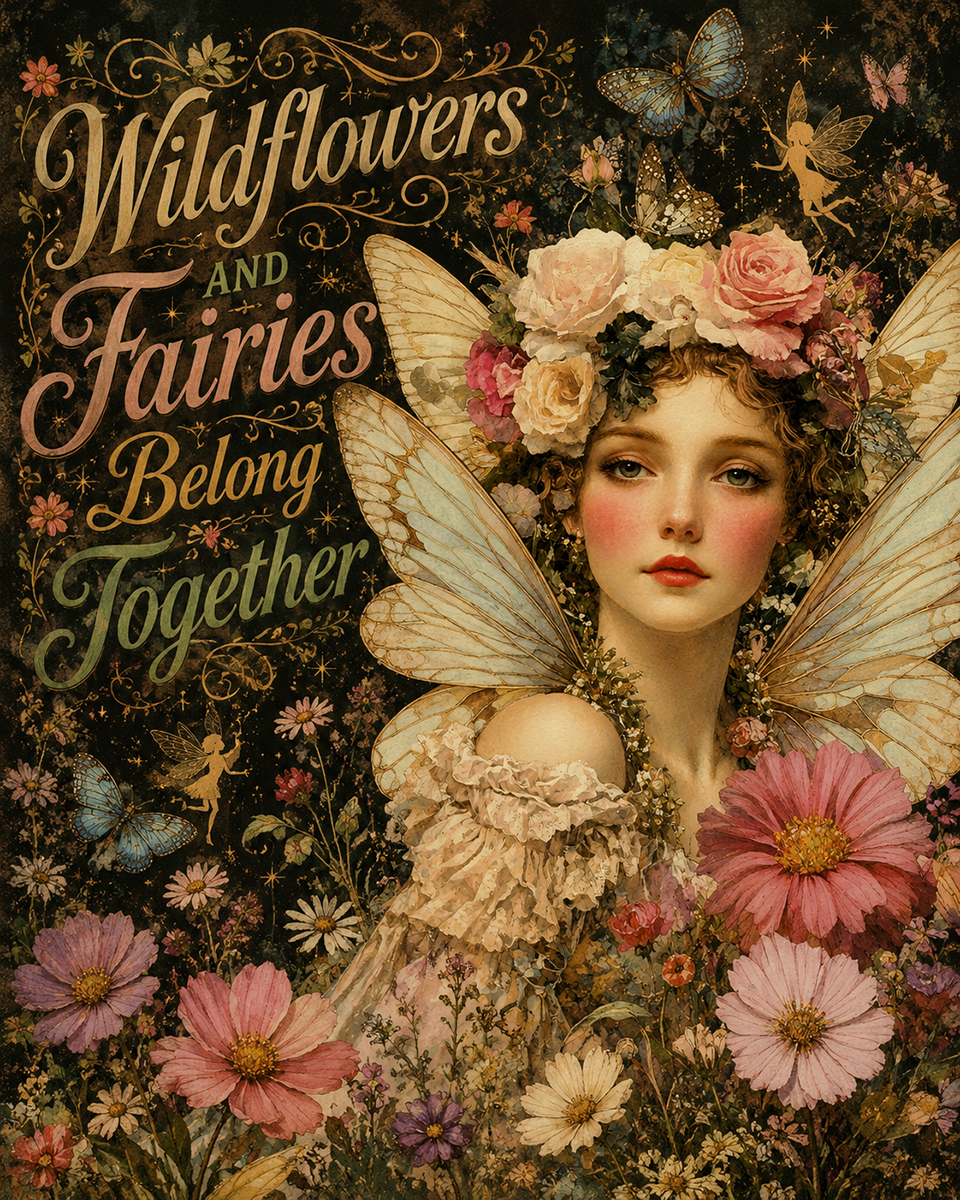 Wildflowers and Fairies Belong Together - Fairy Wall Art