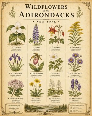 Wildflowers of the Adirondacks Chart Art Print