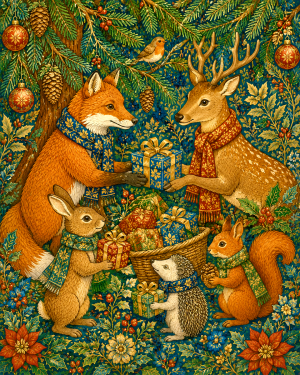 Wildlife X Mas Present Exchange - Christmas Art Print