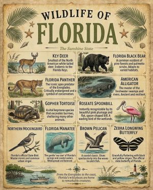 Wildlife of Florida Chart Art Print
