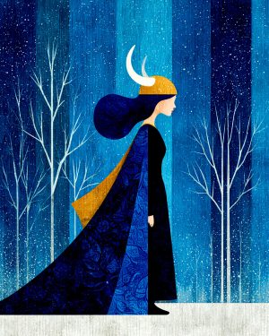 Winter Walk - Freyja the Norse Goddess Art Print