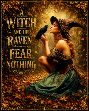 Witch Artwork - A Witch and Her Raven Fear Nothing