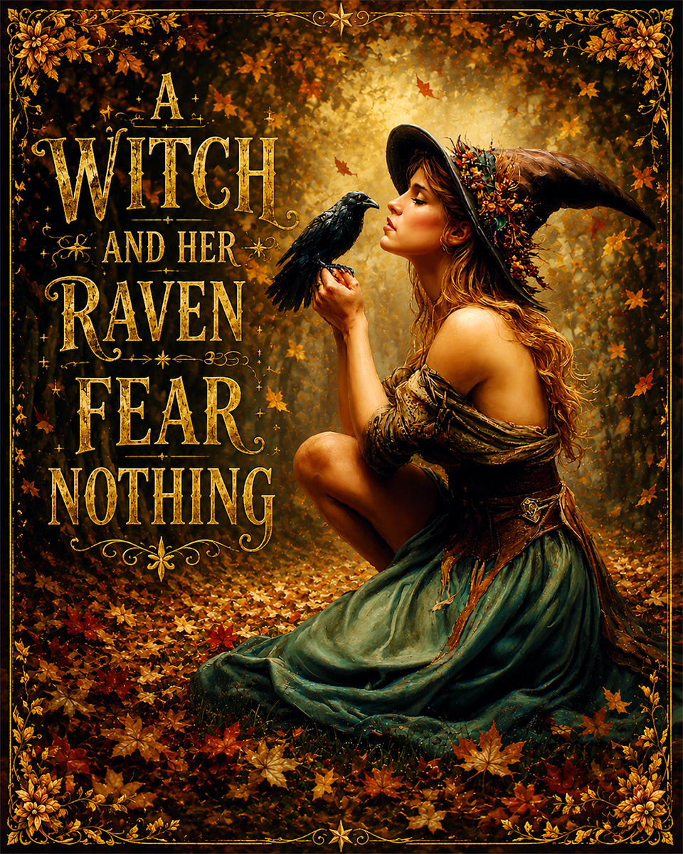 Witch Artwork - A Witch and Her Raven Fear Nothing