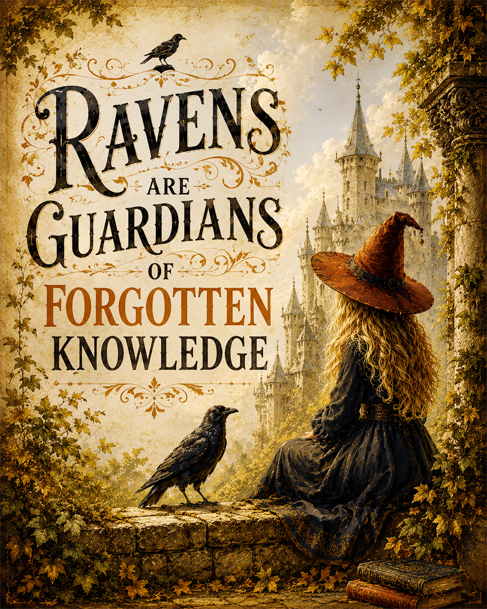 Witch Artwork - Ravens Are Guardians of Forgotten Knowledge