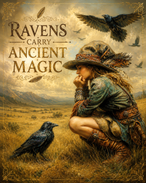 Witch Artwork - Ravens Carry Ancient Magic