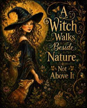 Witch Wall Art - A Witch Walks Beside Nature Not Above It