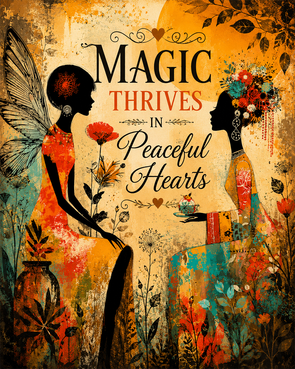 Witch Wall Art - Magic Thrives in Peaceful Hearts