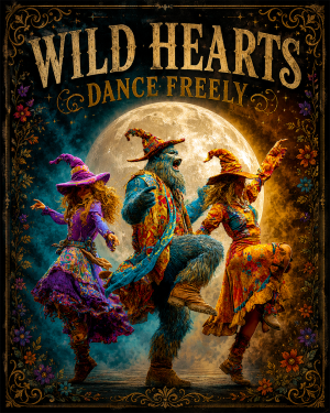 Witch Wall Art - Wild Hearts Dance Freely