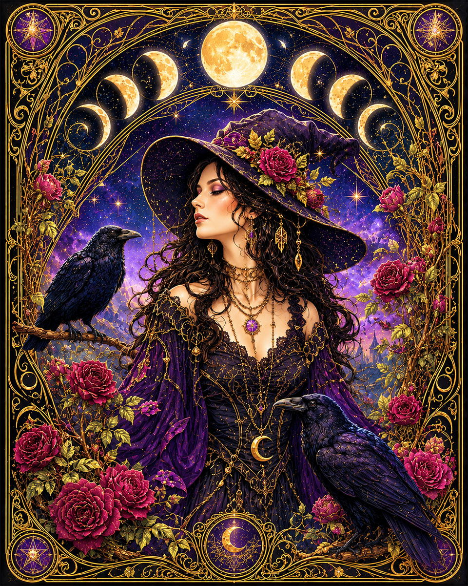 Witch and Raven - Wiccan and Pagan Artwork