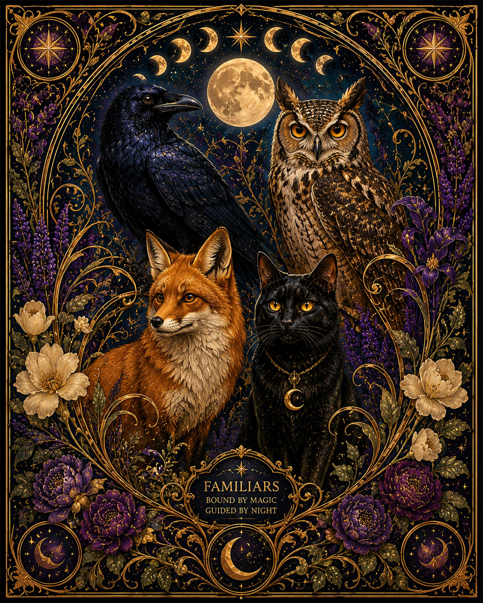 Witch's Familiars - Wiccan and Pagan Artwork