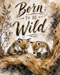 Wolf Cubs and Dragonfly - Born to Be Wild - Wildlife Art Print