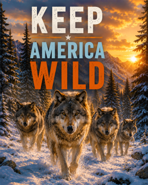 Wolf Pack - Keep America Wild Art Print - Americana Nature Artwork