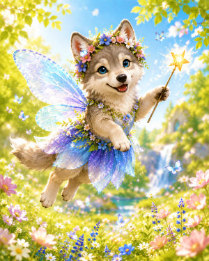 Wolf Pup Fairy - Animal Fairies - Children's Fantasy Artwork