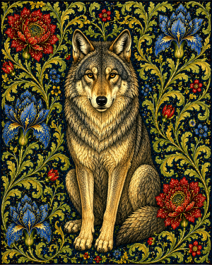 Wolf - 19th Century Arts and Crafts Style Art Print