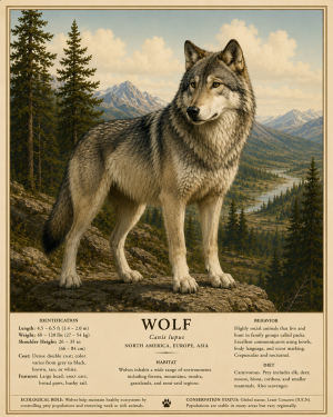 Wolf - Vintage Wildlife Art - Antique Nature Illustration