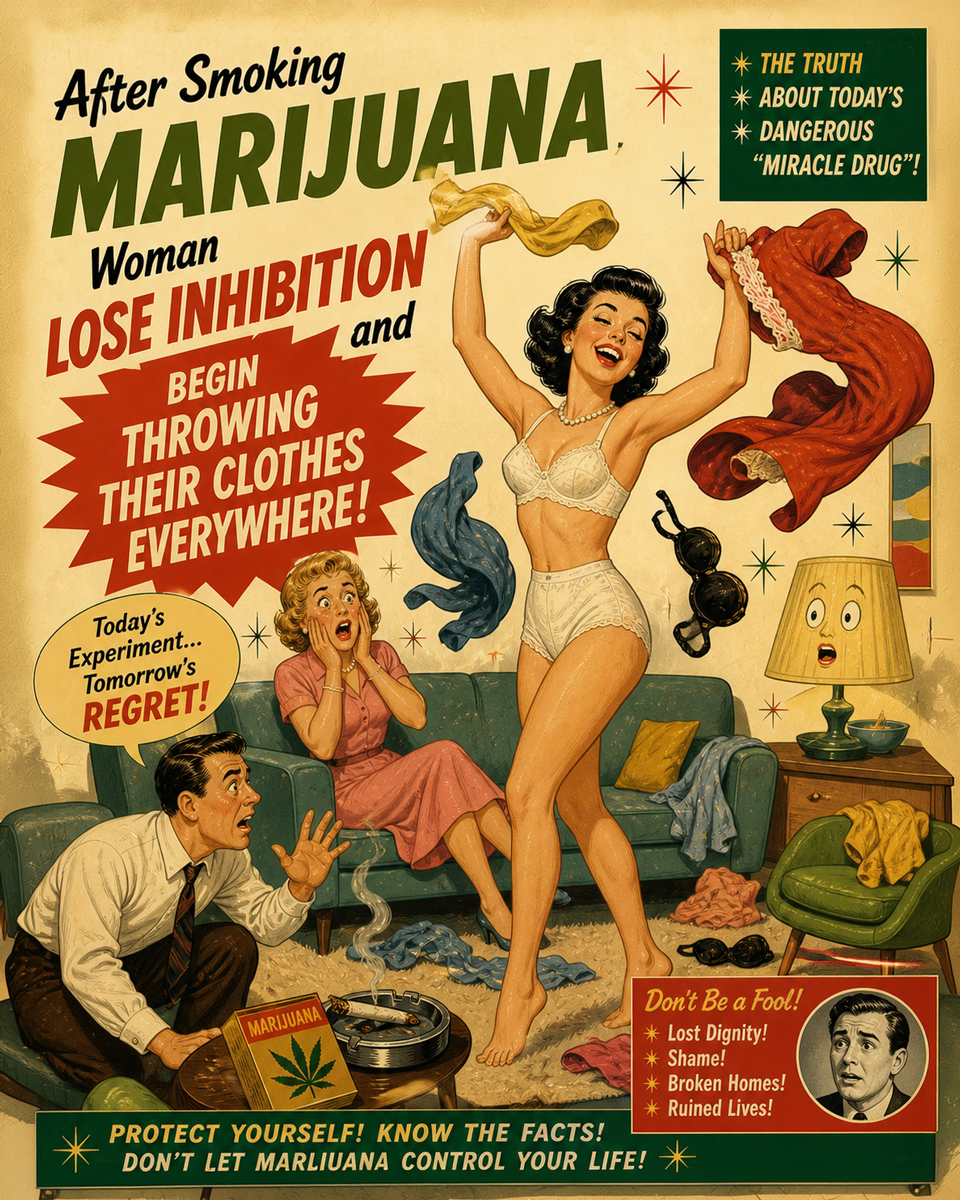 Women Lose Inhibition - Marijuana Poster