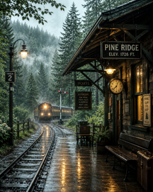 Woodland Train Station - Cottagecore Home Decor