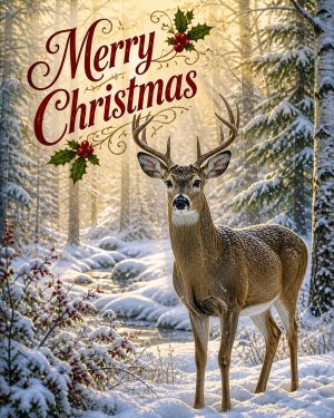 X-Mas Deer - Christmas Art Prints