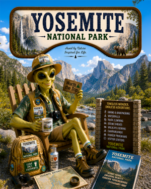 Yosemite National Park Souvenir Art Print