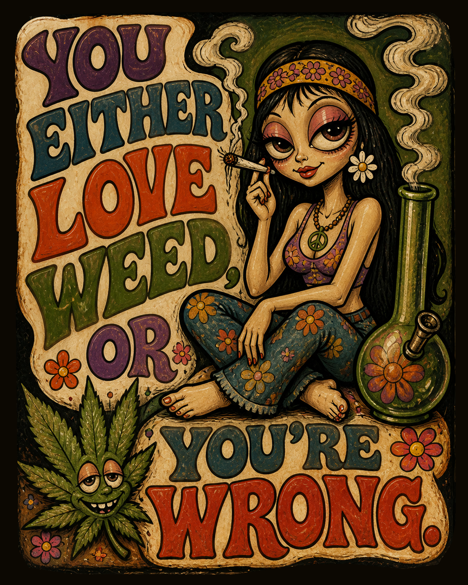 You Either Love Weed Lowbrow - Marijuana Poster