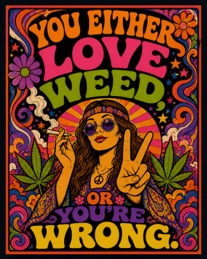 You Either Love Weed Psychedelic - Marijuana Poster