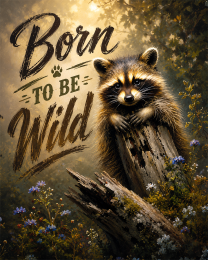 Young Raccoon - Born to Be Wild - Wildlife Art Print