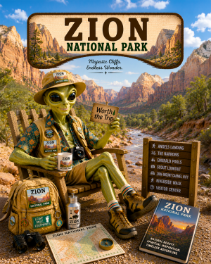 Zion National Park Souvenir Art Print