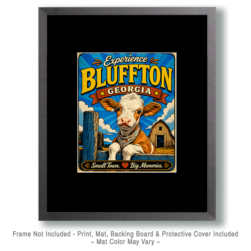 Bluffton Georgia - Pop Art Calf Agri-Tourism Art Print - Image 2