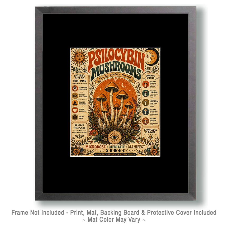 BOHO Style Psilocybin Mushroom Poster - Image 2