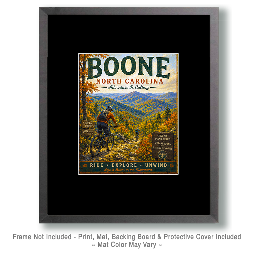 Boone North Carolina - Adventure Is Calling Art Print - Vintage Travel Poster Mountain Town Wilderness Wall Decor - Image 2