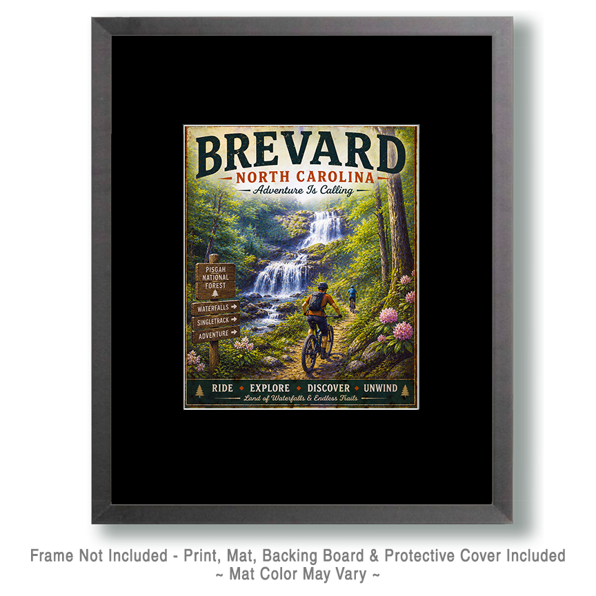 Brevard North Carolina - Adventure Is Calling Art Print - Vintage Travel Poster Mountain Town Wilderness Wall Decor - Image 2