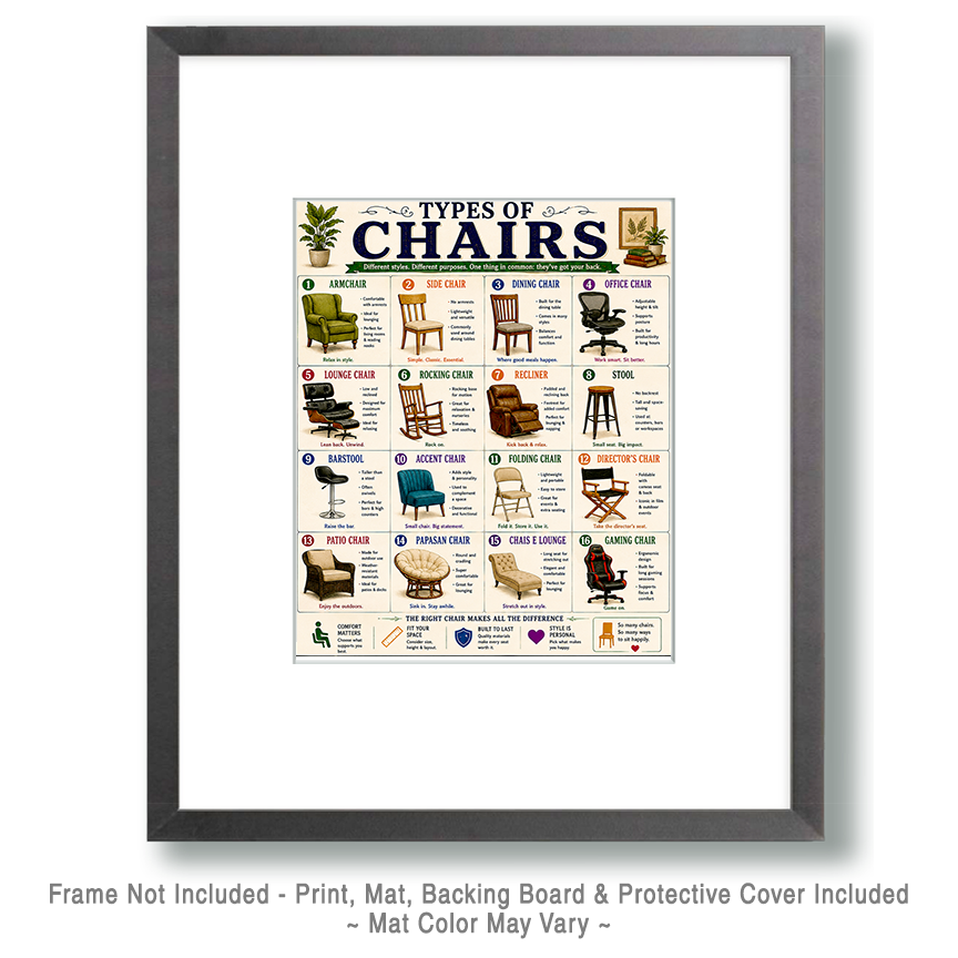 Chart - Types of Chairs - Gift Shop Artwork - Image 2