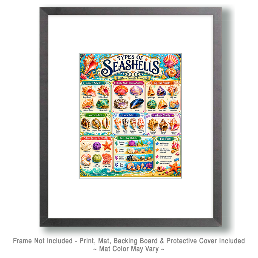 Chart - Types of Seashells - Gift Shop Artwork - Image 2