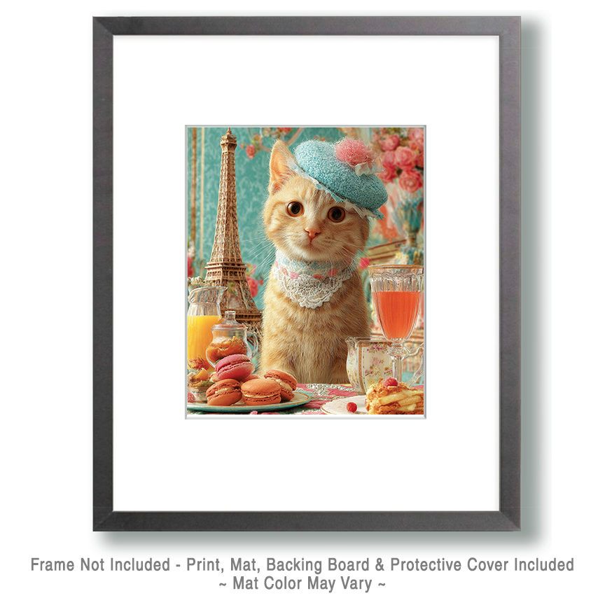 Clementine in Paris - Cats in Hats Art Print - Image 2