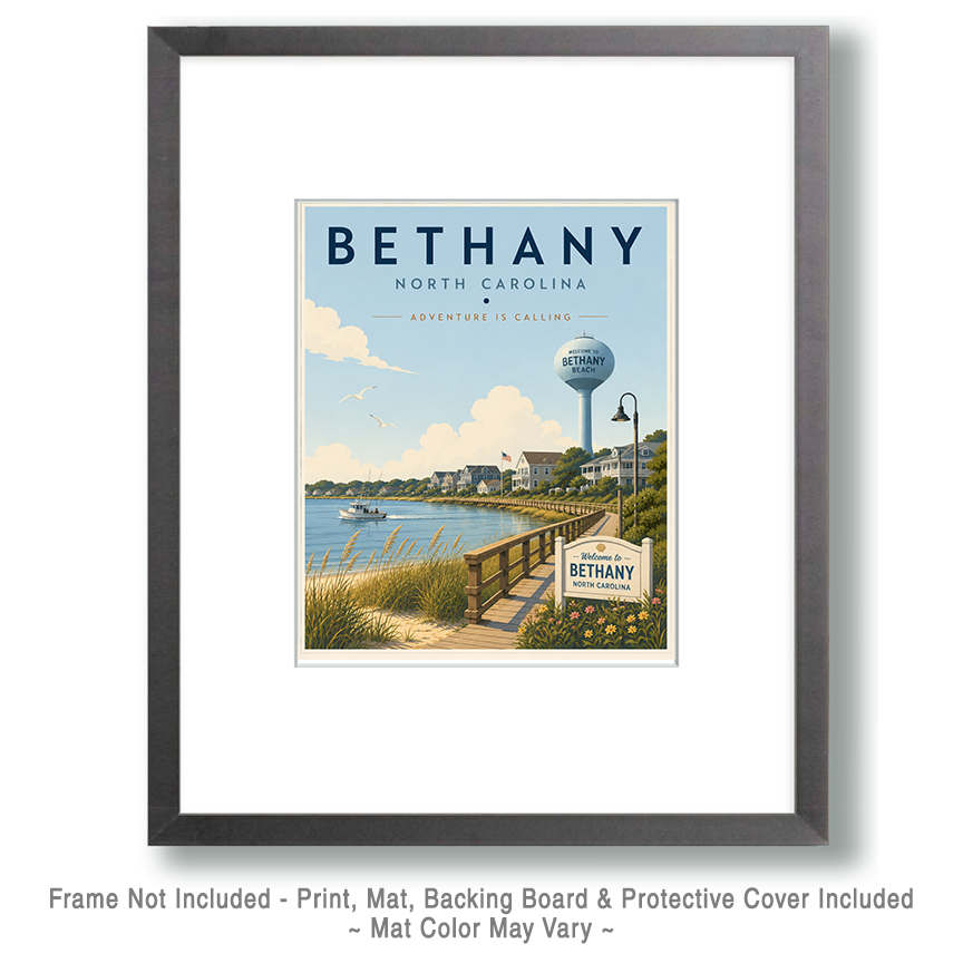 Coastal Artwork - Bethany Beach Walkway - North Carolina - Vintage Coastal Travel Poster - Image 2