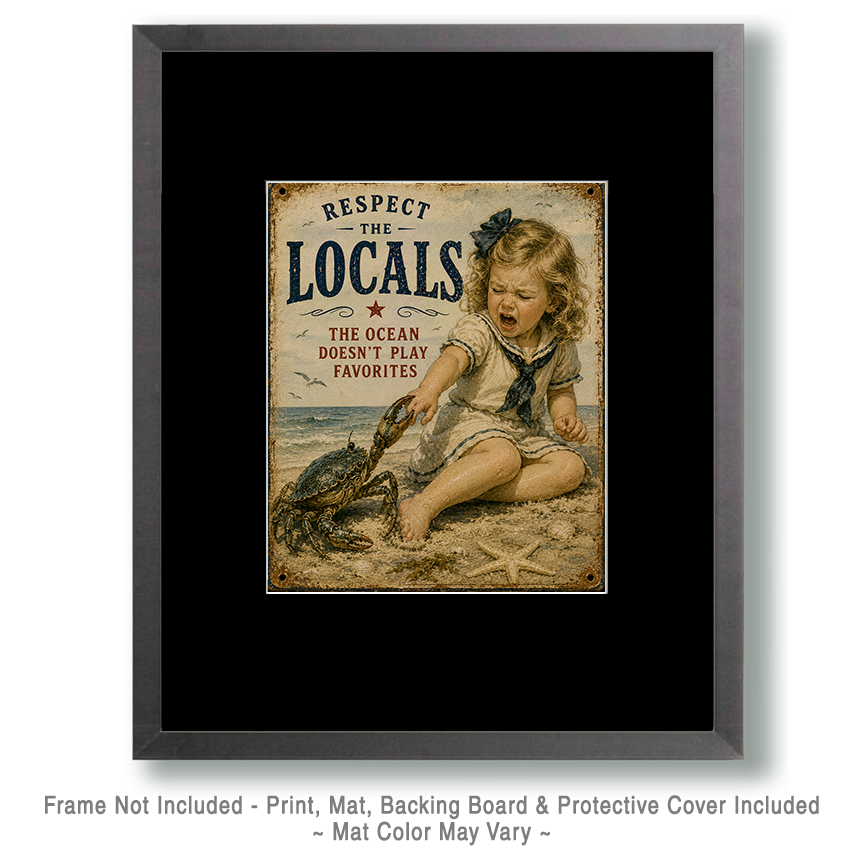 Crab Pinching Young Girl - Coastal Nautical Nostalgia - Image 2