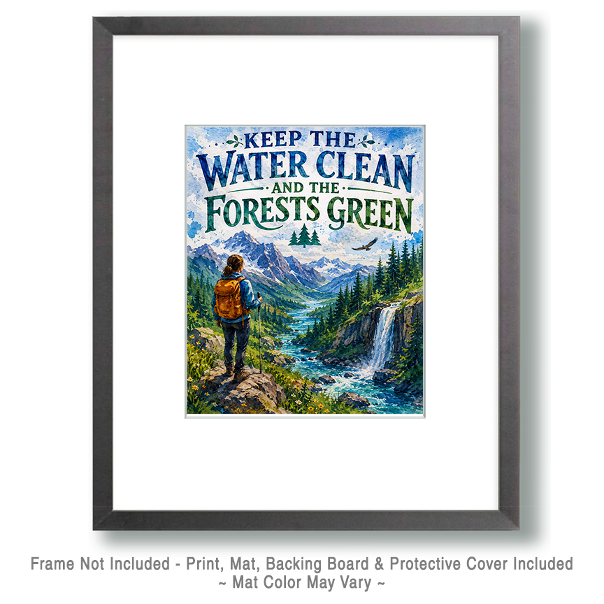 Environmental Artwork - Keep the Water Clean and the Forests Green - Image 2