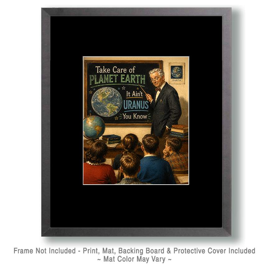 Environmental Art Print - Professor - Take Care of Planet Earth It Ain't Uranus You Know - Image 2